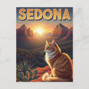 Postal Gato en Sedona Arizona Viaja vertical