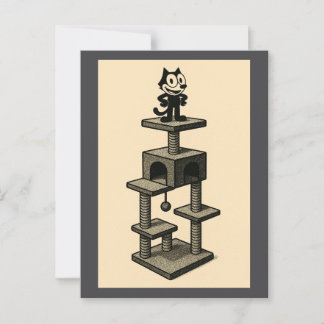 Postal Gato En Un Árbol