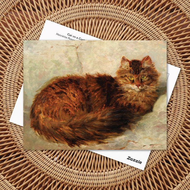 Postal Gato en un Cushion Henriëtte Ronner-Knip (Subido por el creador)