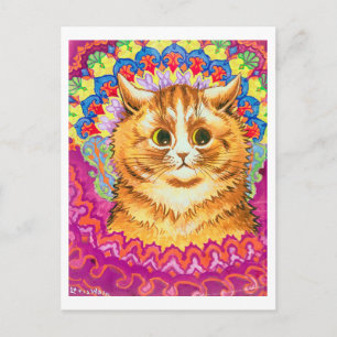 Postal Gato en un patrón decorativo, Louis Wain