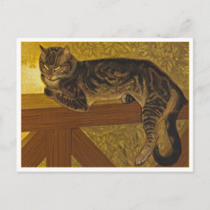 Postal Gato en una barrena de Steinlen