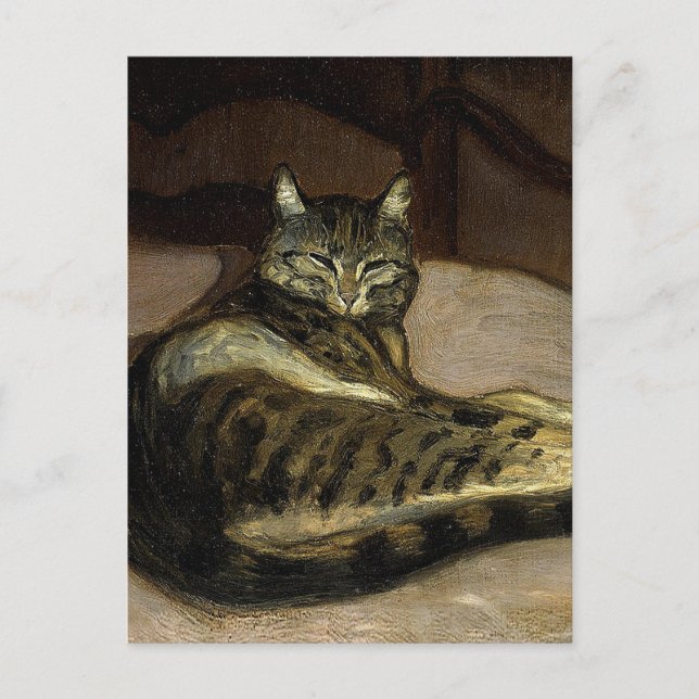 Postal "Gato en una silla" por Theophile Steinlen (Anverso)