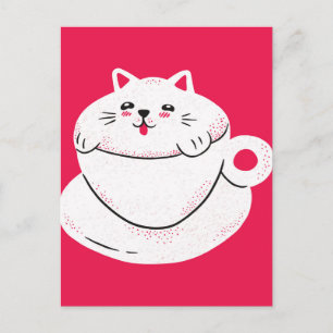 Postal Gato en una taza de té