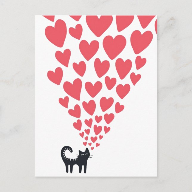 Postal Gato enamorado (Anverso)