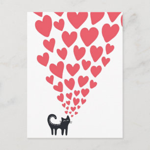 Postal Gato enamorado