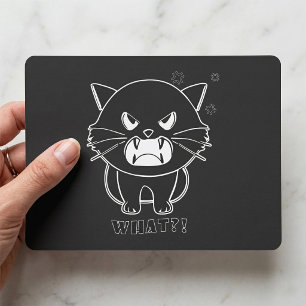 Postal Gato enojado lindo silbando Qué.