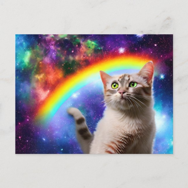 Postal Gato espacial (Anverso)