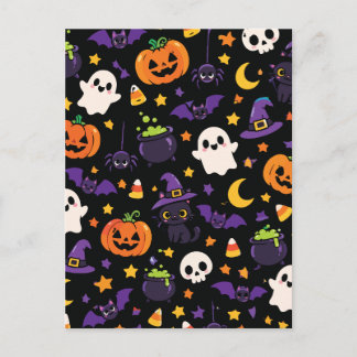 Postal Gato fantasma calabaza bruja negra de Halloween li