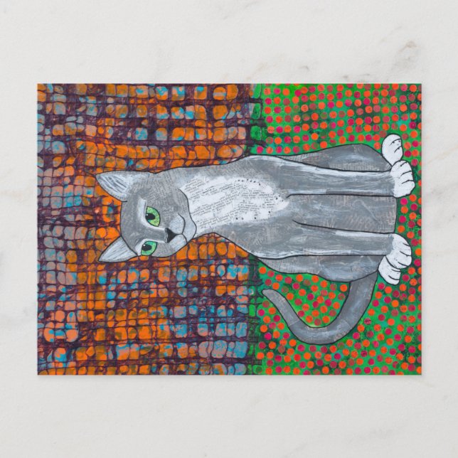 Postal Gato feliz (Anverso)