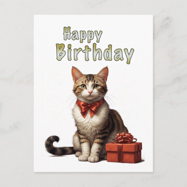 Postal gato feliz de cumpleaños (Anverso)