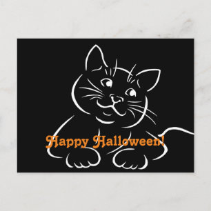 Postal Gato feliz de Halloween
