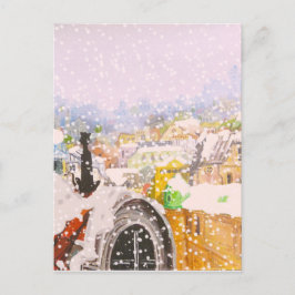 Postal Gato francés en el techo