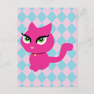 Postal Gato gatito rosado