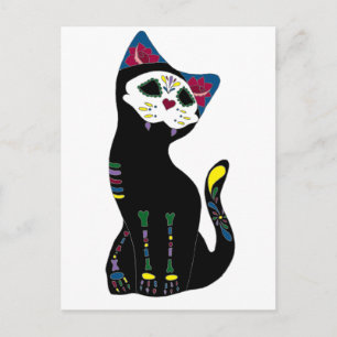 Postal Gato 'Gato Muerto' Dia De Los Muertos