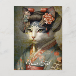 Postal Gato Geisha. Personalizar.