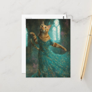 Postal Gato Ginger Adorable Dancing