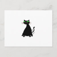 Gato Gordo Negro Con Ojos Verdes