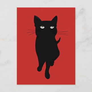 Postal Gato gótico negro