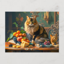 Gato grácil en el arte de la vida en la fruta