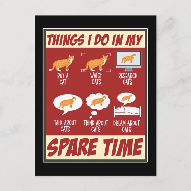 Postal Gato gracioso amor gato gatito Humor gato amante (Anverso)