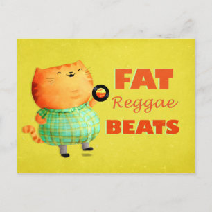 Postal Gato graso de grasas gordas de reggae