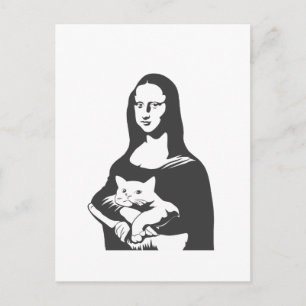 Postal Gato graso por da vinci - Elija el color de fondo