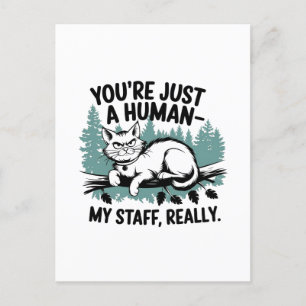 Postal Gato gruñón - 'Eres solo un humano, mi personal de