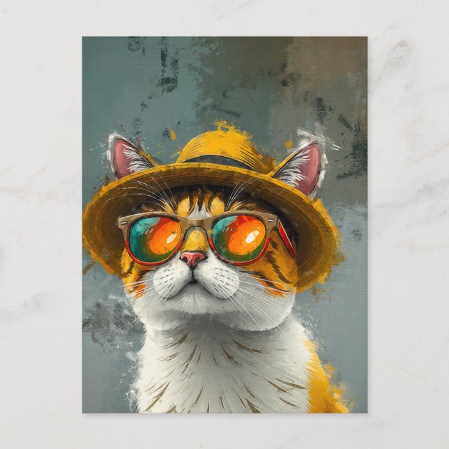 Postal Gato Guay - Pintura digital elegante (Anverso)
