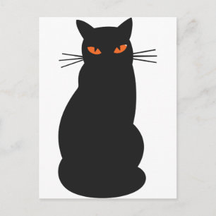 Postal Gato Hallowen negro
