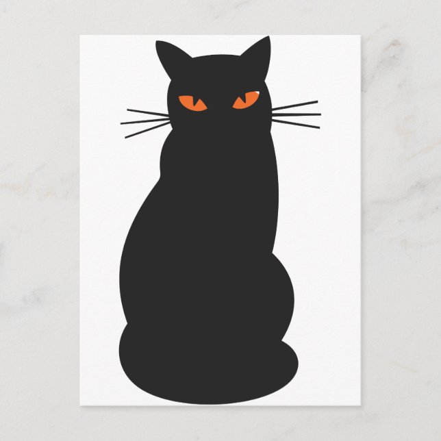 Postal Gato Hallowen negro (Anverso)