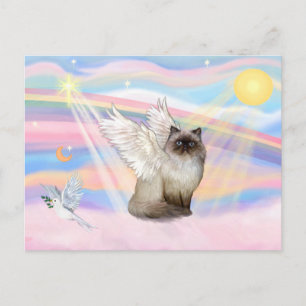 Postal Gato Himalayo de Punta de Chocolate Ángel