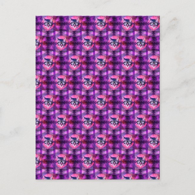 Postal gato iluminado (Anverso)