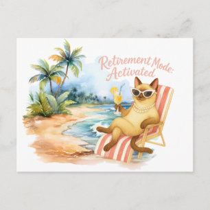 Postal Gato Jubilación Mujeres Amante de los gatos en la