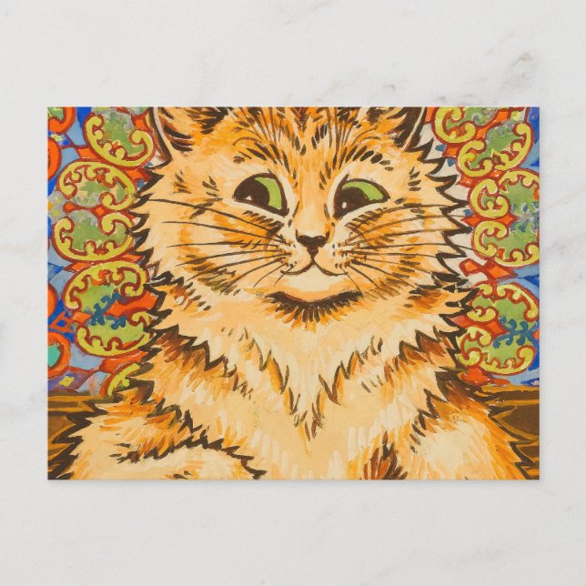 Postal Gato jugando un piano por Louis Wai (Anverso)