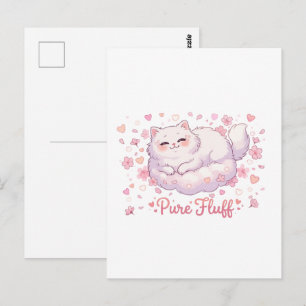 Postal Gato Kawaii Esponjoso Puro