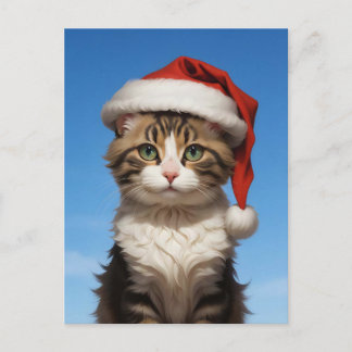 Postal gato lindo de navidad