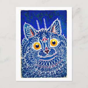 Postal Gato Louis Wain en la época gótica