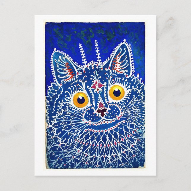 Postal Gato Louis Wain en la época gótica (Anverso)