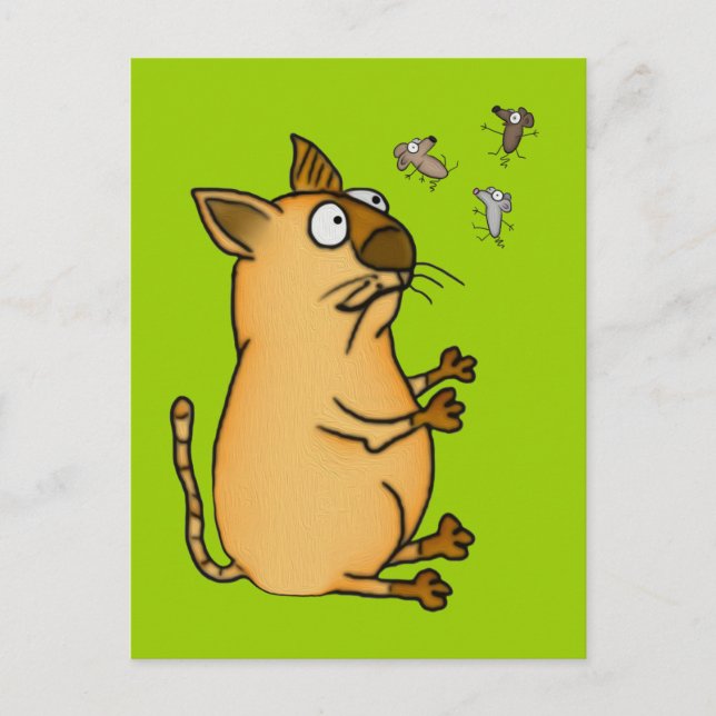 Postal Gato malhumorado (Anverso)