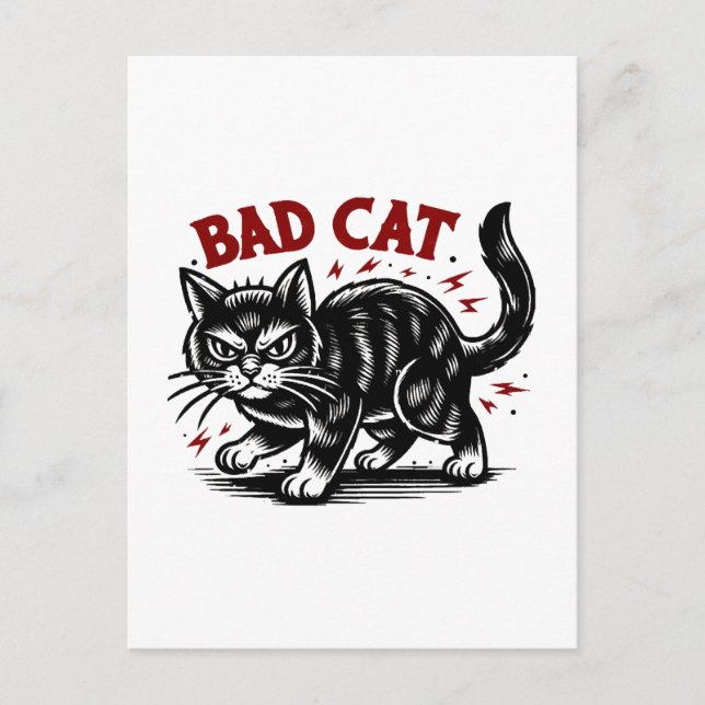 Postal Gato malo (Anverso)