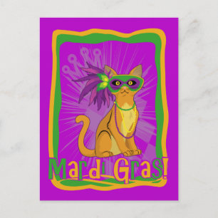Postal Gato Mardi Gras