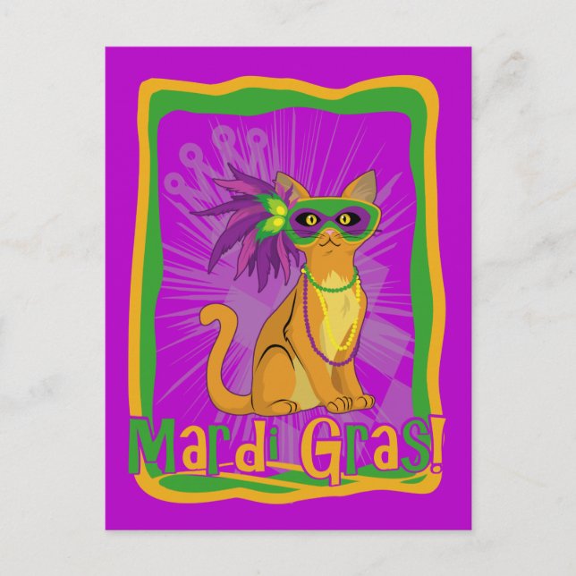 Postal Gato Mardi Gras (Anverso)