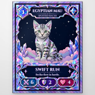Postal Gato Mau Egipcio, Arte de Lámina de Arcoíris