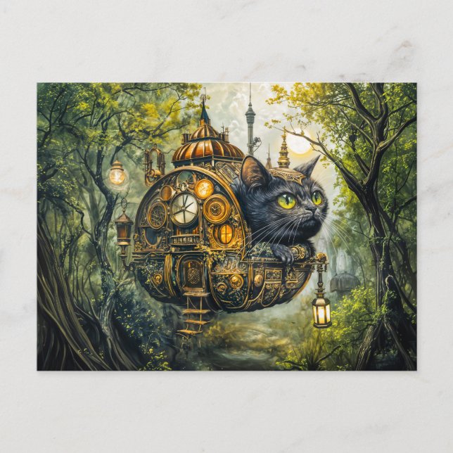 Postal Gato mecánico místico (Anverso)