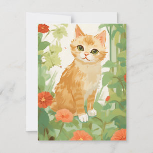 Postal Gato Naranja Adorable