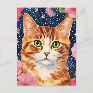 Postal Gato Naranja Precioso