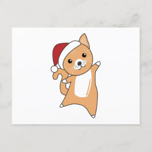 Postal Gato Navidades Nieve Animales De Invierno Gatos