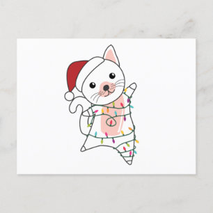 Postal Gato Navidades Nieve Animales De Invierno Gatos