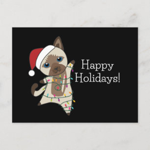 Postal Gato Navidades Nieve Animales De Invierno Gatos Po