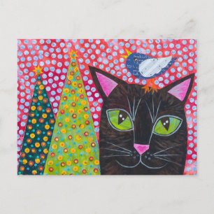 Postal Gato navideño